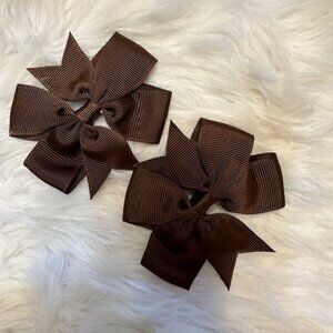 SET of Brown 4" Pinwheel Bow   7677  Handmade NWT Boutique